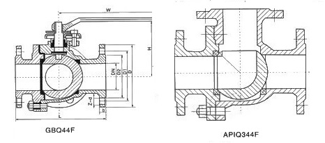 Manufacturer of three-way flange ball valve