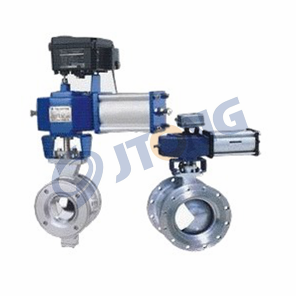 Pneumatic V-shaped regulating ball valve