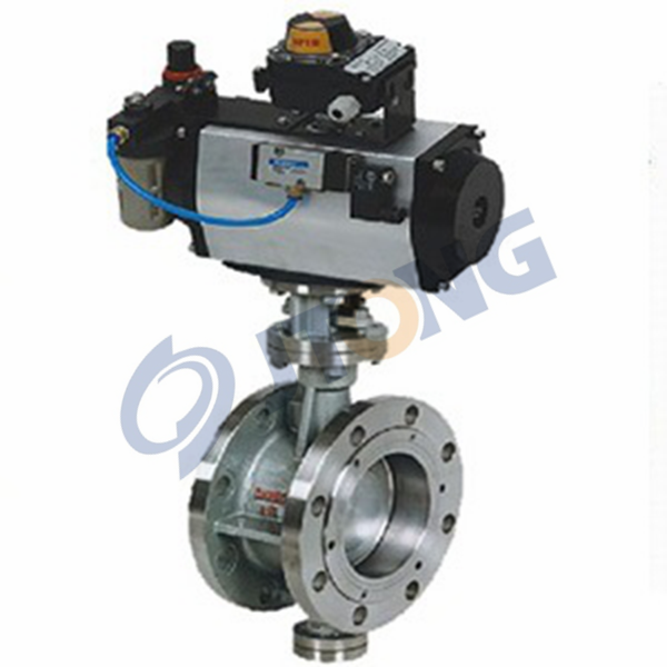 Pneumatic flange hard seal butterfly valve D643H